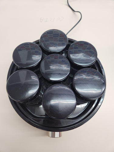 Yogurtera digital 7 tarros, mini yogurtera con 5 programas automáticos incluidos para hacer yogur casero, sin BPA, acero inoxidable cepillado/negro, JG 3521 SEVERIN